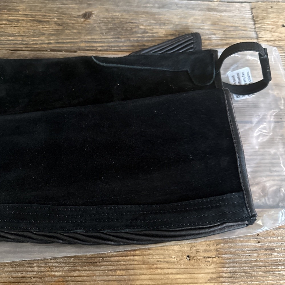 English Riding Half Chaps - Black or Brown Suede Leather - Size‎ M - Picture 5 of 8